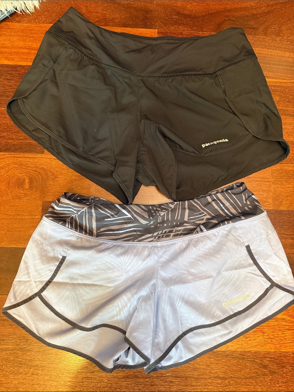 Patagonia Women’s Black & Light purple Athletic Running Shorts - Dual Pack